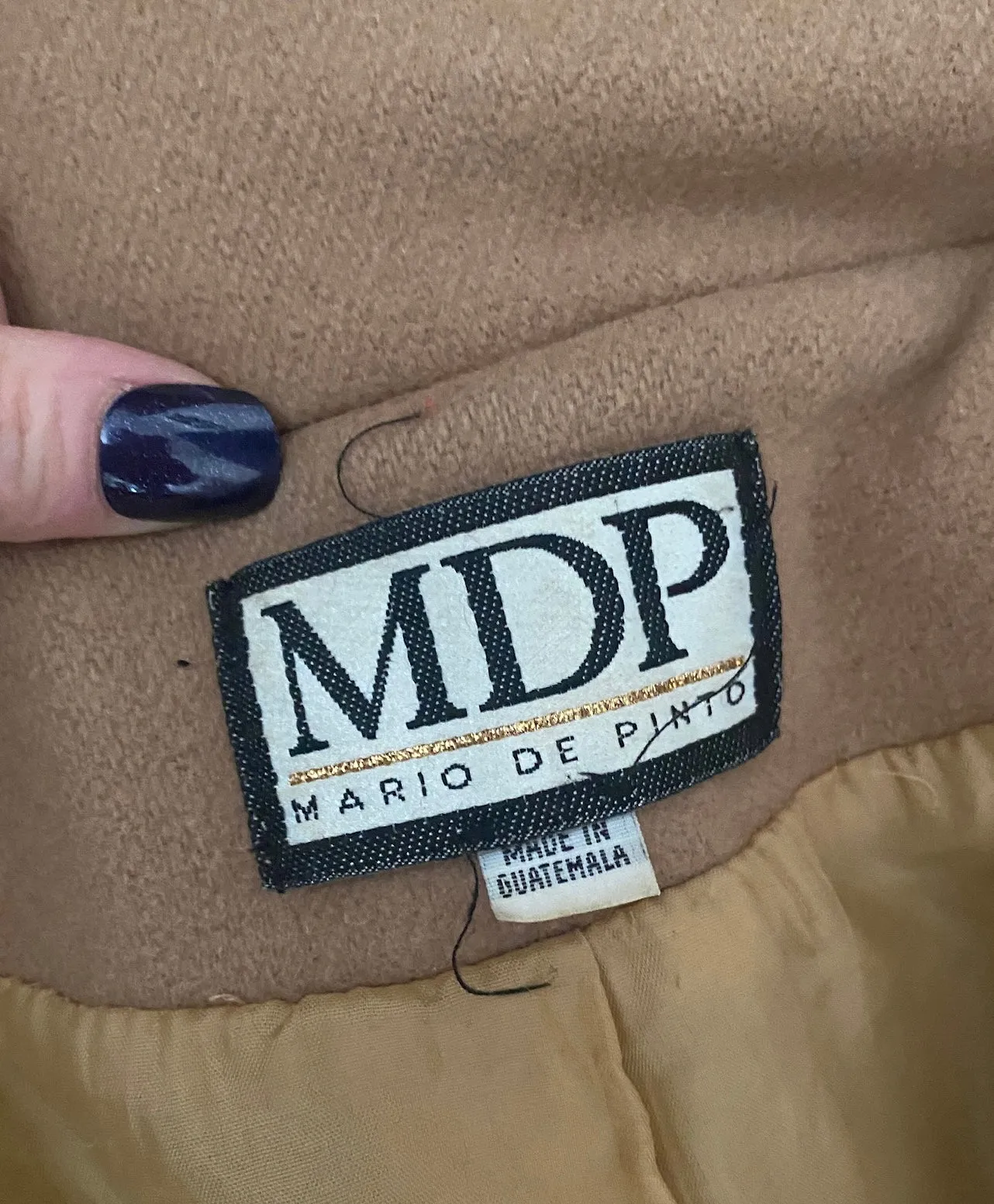 Vintage MDP Mario De Pinto Wool Coat Jacket Toggle Removable Hood Sz 10