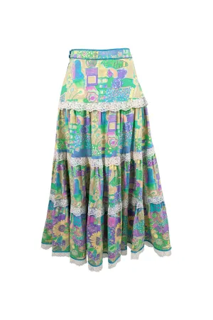 Vintage Multicoloured Maxi Peasant Skirt, 1970s