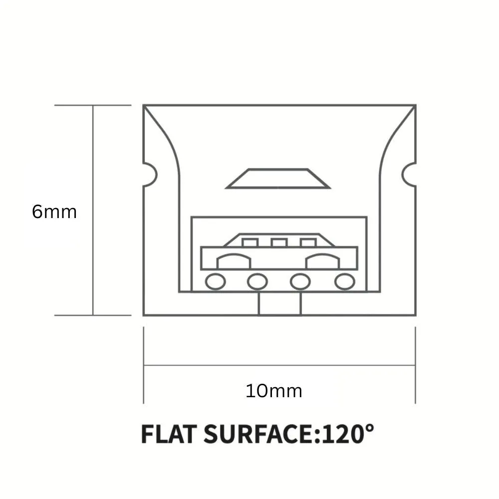 Warm White Neon Flex 3000K 24V Top Bend 10x6mm IP65 Waterproof 280LEDs/m