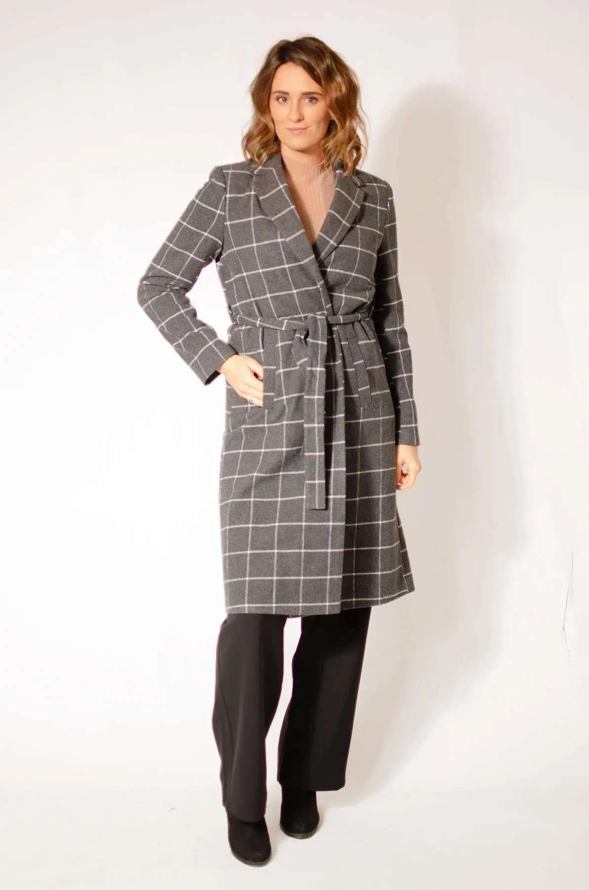 Wool Blend Wrap Coat