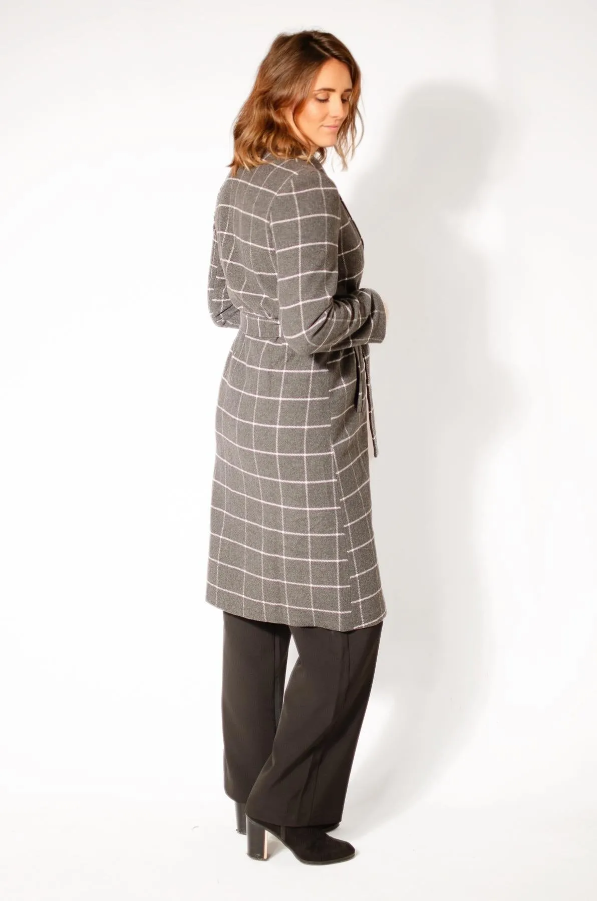 Wool Blend Wrap Coat