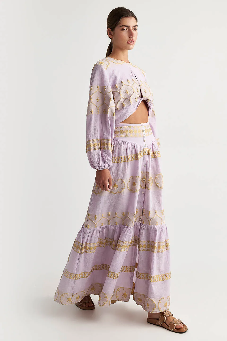 Zakar Maxi Skirt in Basiliko Lilac