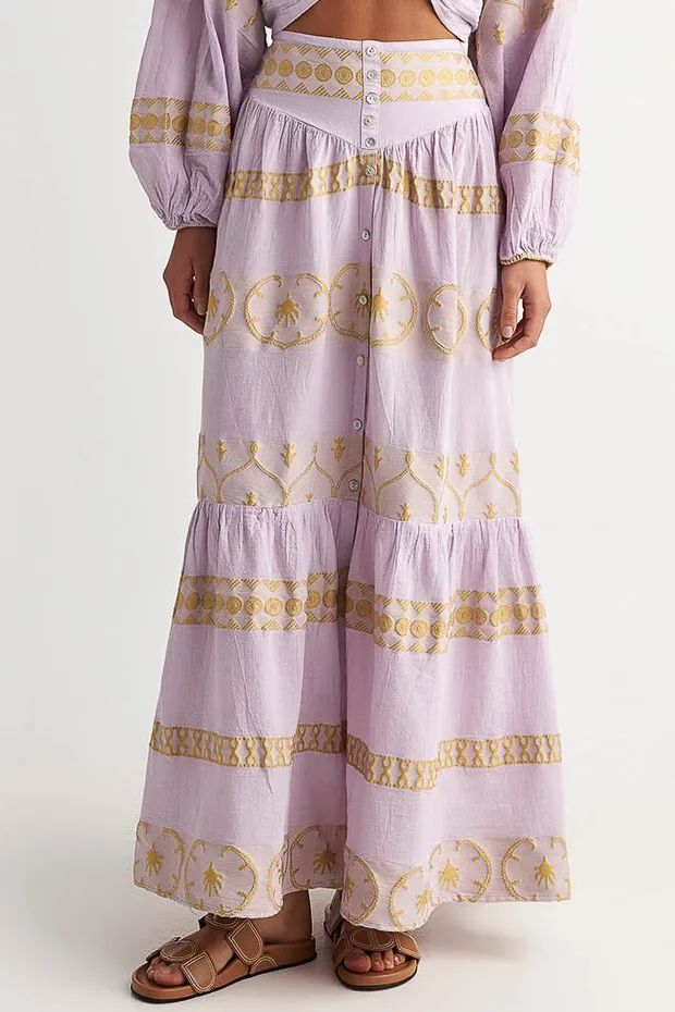 Zakar Maxi Skirt in Basiliko Lilac